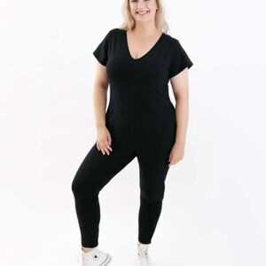 Smash + Tess Classic Sunday Romper in Midnight Black